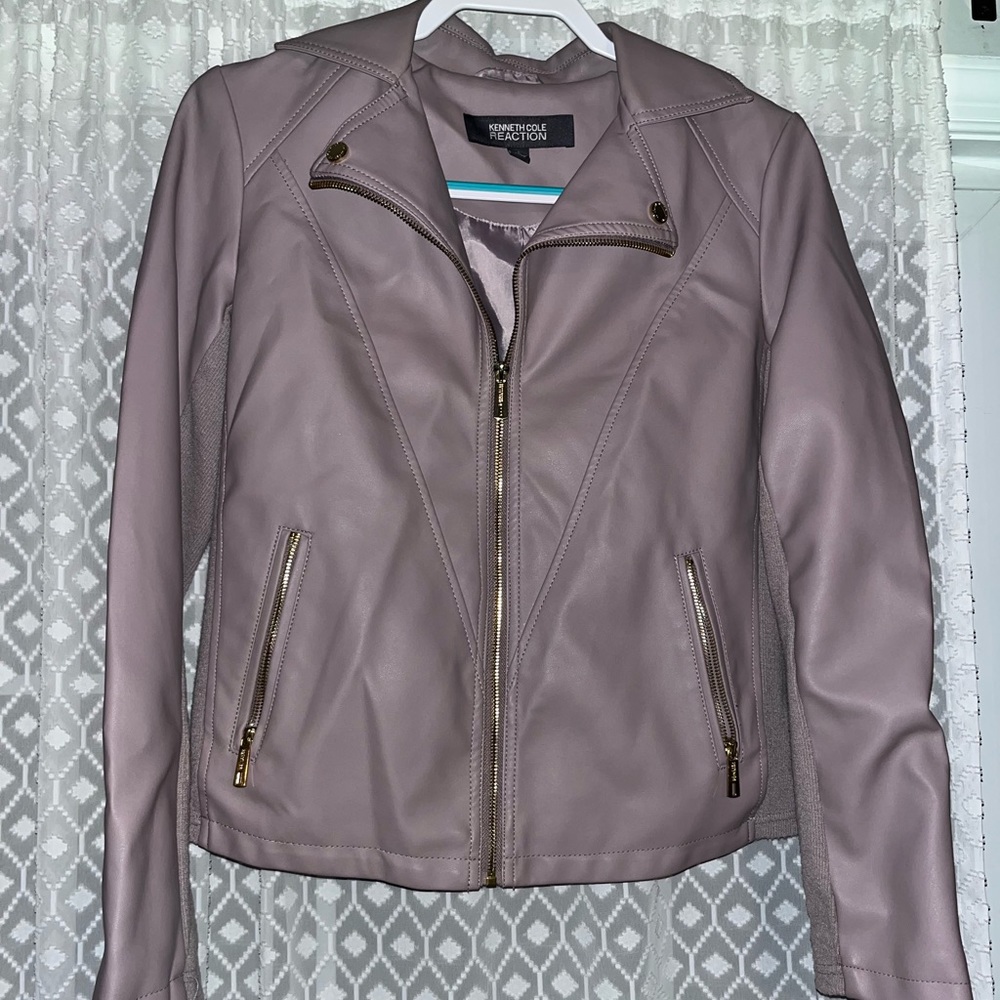 Mauve Faux Leather Jacket